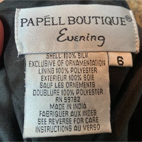 Vintage 90s/Y2K Fantasy Beaded Silk Slip Dress Evening Gown Size 6 SMALL - Picture 10 of 11